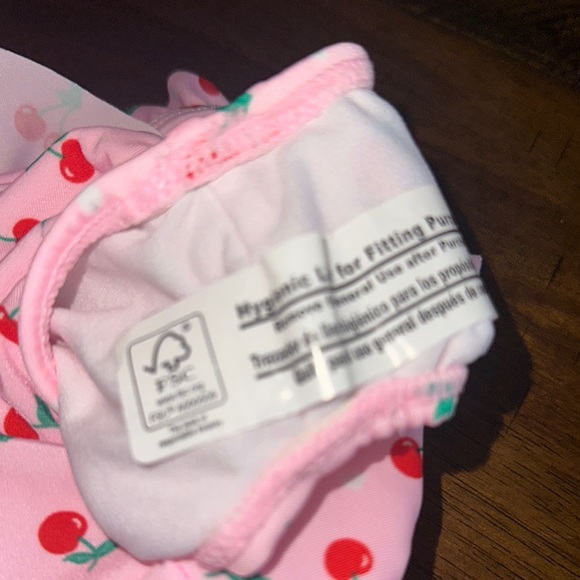 Wonder Nation Pink Cherry Kids Swim One Piece - Picture 5 of 9